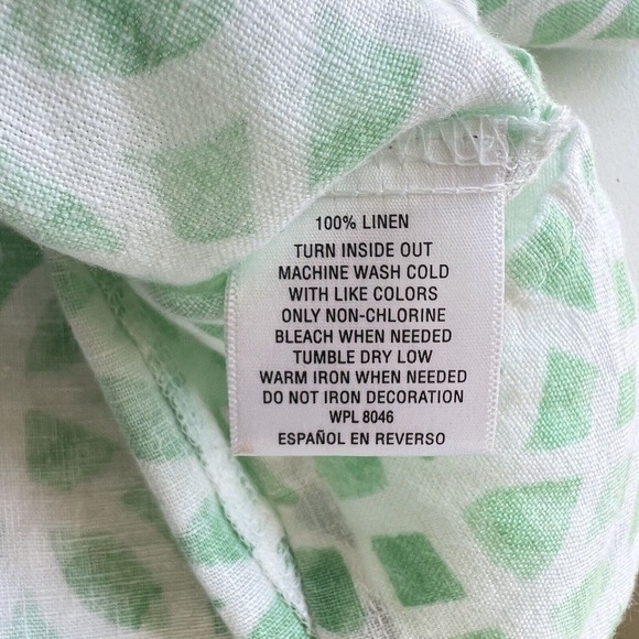 JM Collection Women’s Sz 12 100% Linen 3/4 Sleeves Blouse Green Pockets EUC - Picture 7 of 10